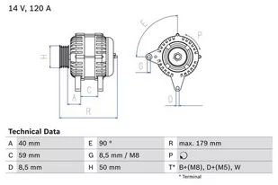 Alternator Bosch 0 986 038 950 - Alternatory - miniaturka - grafika 1