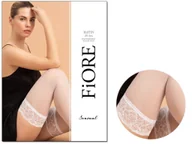 Skarpetki damskie - Białe pończochy samonośne z koronką MATIN 20 DEN 2 White - miniaturka - grafika 1