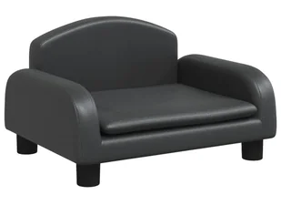 Minimalistyczna czarna kanapa dla dziecka W2-A82 - Wyposażenie pokoiku dziecięcego - miniaturka - grafika 1