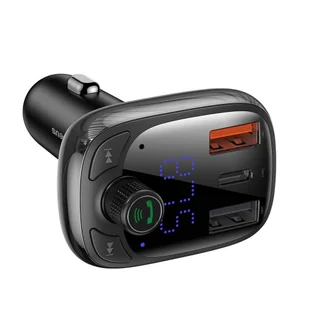 Baseus Transmiter FM Bluetooth 5.0 ładowarka samochodowa PPS Quick Charge QC4.0 Power Delivery USB Typ C / micro SD 5A 36W czarny (CCTM-B01) - Transmitery FM - miniaturka - grafika 4