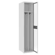Szafki BHP - Szafa dla pracowników na ubrania z drzwiami z pleksi MSUM 410 - miniaturka - grafika 1