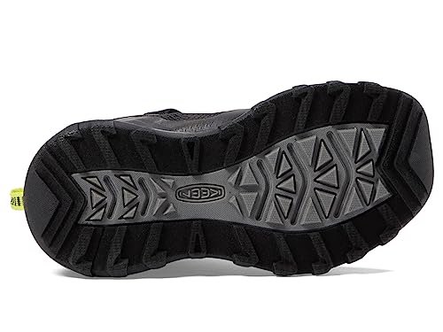 KEEN Wanduro Mid Height Waterproof Easy On Durable Sneaker Hiking Boots, Black/Silver, 8 US Unisex Little Kid