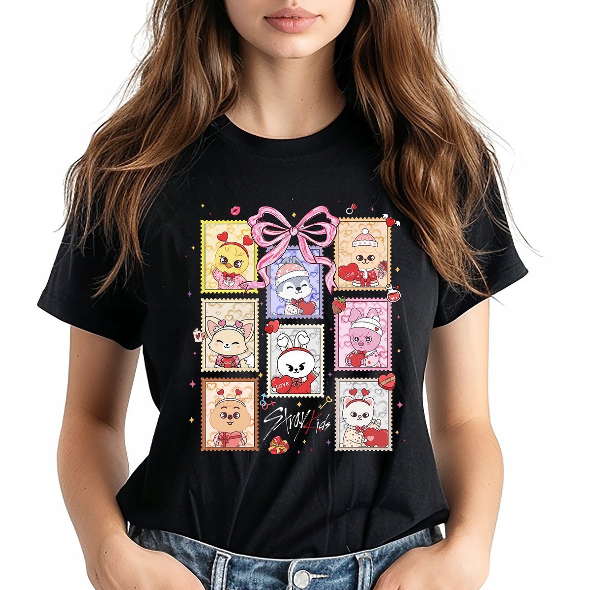 Koszulka Damska T-shirt Czarna STARY KIDS BAND Muzyka Kpop Idole Rozmiar L