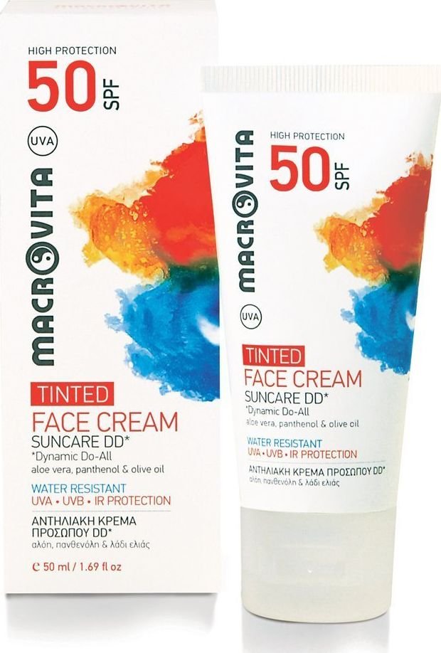 Macrovita Krem DD Do opalania twarzy SPF50 lekko barwiony WODOODPORNY 50ml