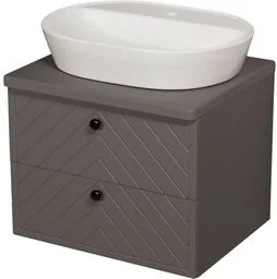 Szafka łazienkowa jodełka szara 60 cm KODI z umywalką - Szafki łazienkowe - miniaturka - grafika 1