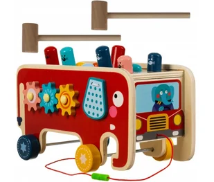 Picollo, Drewniana kostka edukacyjna Słoń Montessori wbijak dla dzieci - Sortery dla dzieci - miniaturka - grafika 1
