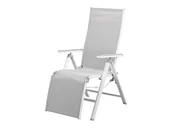 Leżaki ogrodowe - LIVARNO home Leżak aluminiowy składany Houston, biały/ jasnoszary - miniaturka - grafika 1