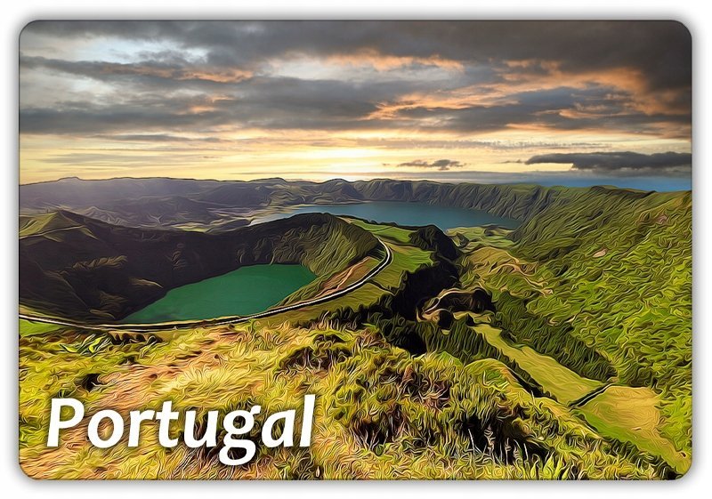 PORTUGALIA - Sao Miguel - Azory - Krajobraz - Magnes na lodówkę