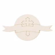 Scrapbooking - EKO-DECO, opłatek z krzyżem i wstęgą, kartonowy - miniaturka - grafika 1