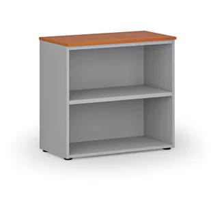 Regał biurowy PRIMO GRAY, 740 x 800 x 420 mm, szary/wiśnia - Regały biurowe - miniaturka - grafika 1
