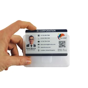 Etui na identyfikator - przezroczyste, na jedną kartę, poziome - Identyfikatory - miniaturka - grafika 1