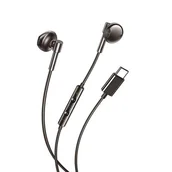 Słuchawki - XO słuchawki przewodowe EP60 USB-C douszne czarne - miniaturka - grafika 1
