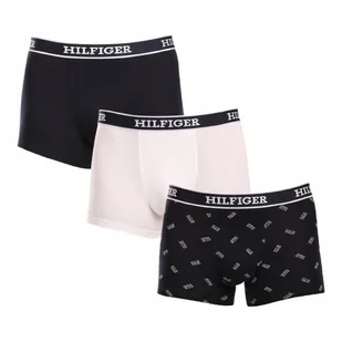 TOMMY HILFIGER BOKSERKI MĘSKIE 3P TRUNK PRINT GRANATOWE/BIAŁE r.L - Majtki męskie - miniaturka - grafika 1