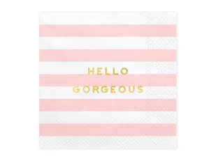 PartyDeco Serwetki "Yummy - Hello Gorgeous", różowy jasny, 33 cm, 20 szt SP33-68-081 - Urodziny dziecka - miniaturka - grafika 1