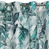Zasłony - Eurofirany, Zasłona lekka mikrofibra Adeline, Zielone liście na białym tle - miniaturka - grafika 1