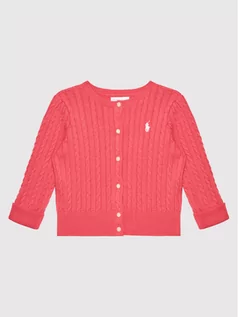 Swetry damskie - Ralph Lauren Polo Kardigan Mini Cable 310543047030 Różowy Regular Fit - grafika 1