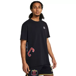 Męska koszulka do koszykówki Under Armour Curry Arc HW Tee - czarna - UNDER ARMOUR - Koszulki sportowe męskie - miniaturka - grafika 1