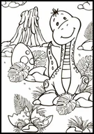 Kolorowanki, wyklejanki - Kolorowanka w formie plakatu dla dzieci, z piękną grafiką, słodki dinozaur, format 50x70 cm - miniaturka - grafika 1