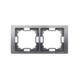 Kontakt Simon Ramka podwójna SIMON BASIC stal inox - Wyłączniki światła i elektryczne - miniaturka - grafika 1