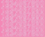 Pasmanteria - Cyfry samoprzylepne 3 cm różowy z połyskiem - miniaturka - grafika 1