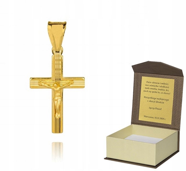 Złoty Krzyżyk srebro pozłacane K18