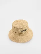 Czapki damskie - Reserved - Kapelusz bucket z rafii - kremowy - miniaturka - grafika 1