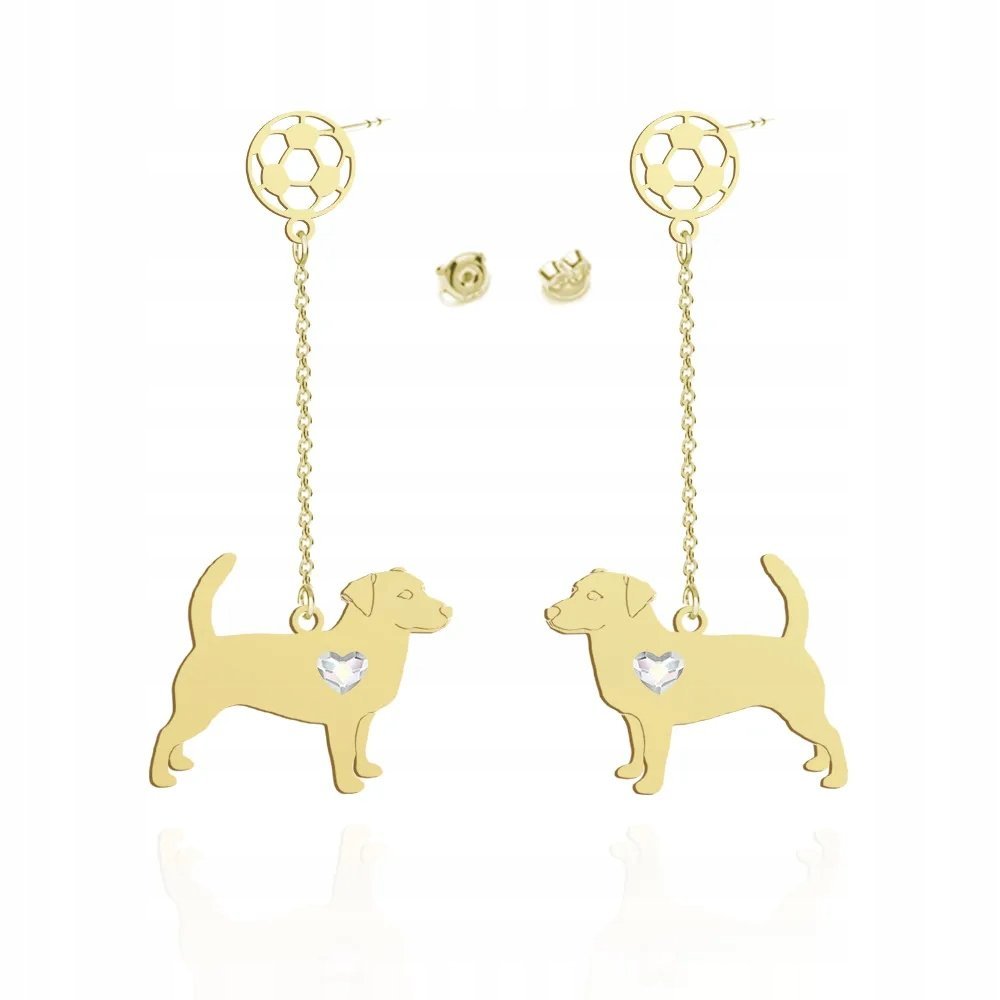 Kolczyki Złote z psem Jack Russell Terrier Krótkowłosy 925 Kobieta GRAWER