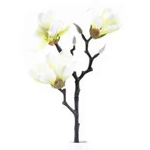 Sztuczny kwiat Magnolia biały, 55 cm - Sztuczne kwiaty - miniaturka - grafika 1