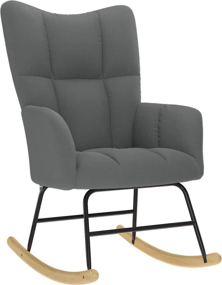 Fotel bujany, ciemnoszary, tapicerowany tkaniną