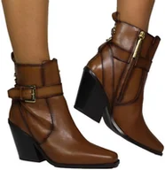Botki damskie - Kowbojki Stylowe GiosEppo 73218 Tan Skóra Naturalna - GIOSEPPO - miniaturka - grafika 1