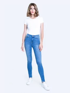 Spodnie damskie - Spodnie jeans damskie z wysokim stanem Clara 233 - grafika 1