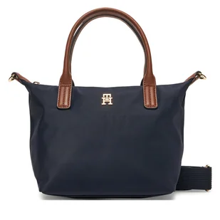 Torebka Tommy Hilfiger Popette Mini Tote AW0AW17709 Granatowy - Torebki damskie - miniaturka - grafika 1
