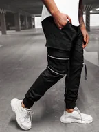 Spodnie męskie - SPODNIE MĘSKIE CHINO JOGGERY CZARNE OZONEE G/11146 - Ozonee - miniaturka - grafika 1