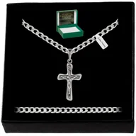 Biżuteria dla dzieci - Naszyjnik Srebrny Z Krzyżykiem 925 Grawer Gratis - miniaturka - grafika 1