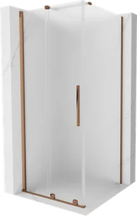 Mexen Velar kabina prysznicowa rozsuwana 100x100 cm, szron, różowe złoto - 871-100-100-31-55 - Kabiny prysznicowe - miniaturka - grafika 1