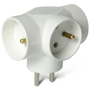 Trójnik Elektryczny 230V 3 Gniazda 10A biały 0706 - Listwy zasilające - miniaturka - grafika 1