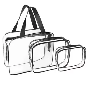 Kosmetyczka zestaw 3w1 - transparentna - szczelna - Kosmetyczki, organizery i kuferki - miniaturka - grafika 1