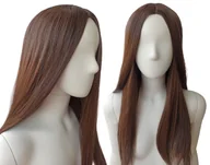 Dodatki do strojów karnawałowych - Peruka Bez Grzywki Brązowa Z Przedziałkiem Gęsta - miniaturka - grafika 1