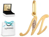 Zawieszki - Złota zawieszka 585 literka Zirkonia PREZENT - miniaturka - grafika 1