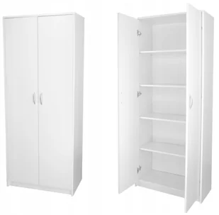 Szafa Regał Biały Tom Na Segregatory, Buty 75 x 35 x 180 CM - Szafki na buty - miniaturka - grafika 1