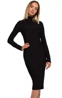 Sukienki - M542 Sukienka z półgolfem, Kolor czarny, Rozmiar S, MOE - Primodo.com - miniaturka - grafika 1