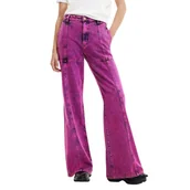 Spodnie damskie - Spodnie damskie Desigual Maitrepierre Fresh jeansy różowe-XS - miniaturka - grafika 1