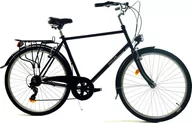 Rowery - Rower miejski męski z przerzutkami DALLAS BIKE 28 cali czarny - miniaturka - grafika 1
