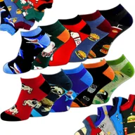 Skarpetki męskie - Skarpetki Męskie Bawełniane Skarpety Stopki ŚMIESZNE Kolorowe 10 Par 40/43 - miniaturka - grafika 1