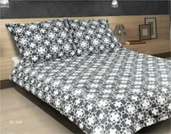 Pościel - Matex Pościel satynowa 140x200 35A Exclusive biała grafitowa koniczyna puzzle - miniaturka - grafika 1