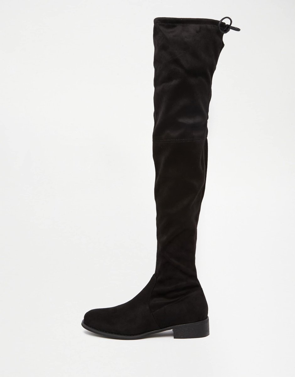 PUBLIC DESIRE CZARNE KOZAKI MUSZKIETERKI Z TKANINY 38 14CA