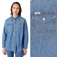 Koszule damskie - Wrangler HERITAGE SHIRT Smitten Kitten LUŹNA DAMSKA KOSZULA JEANSOWA XS - miniaturka - grafika 1