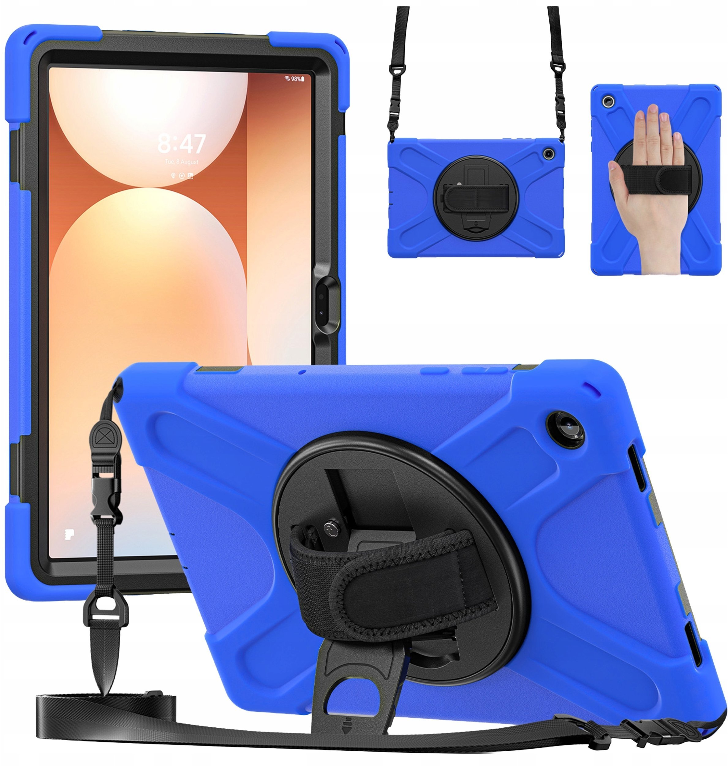 Etui na tablet 4kom.pl Samsung Galaxy Tab A9 Plus Pancerne z uchwytem i paskiem