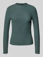 Bluzki damskie - Bluzka o kroju slim fit z długim rękawem i dodatkiem wiskozy model ‘LEMMA’ - miniaturka - grafika 1