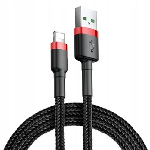 Kabel Szybki USB A USBA LIGHTNING do iphone 1m czarny nylon HQ 5A Szybkie ładowanie Przewód do ładowania Telefonu - Kable USB - miniaturka - grafika 1